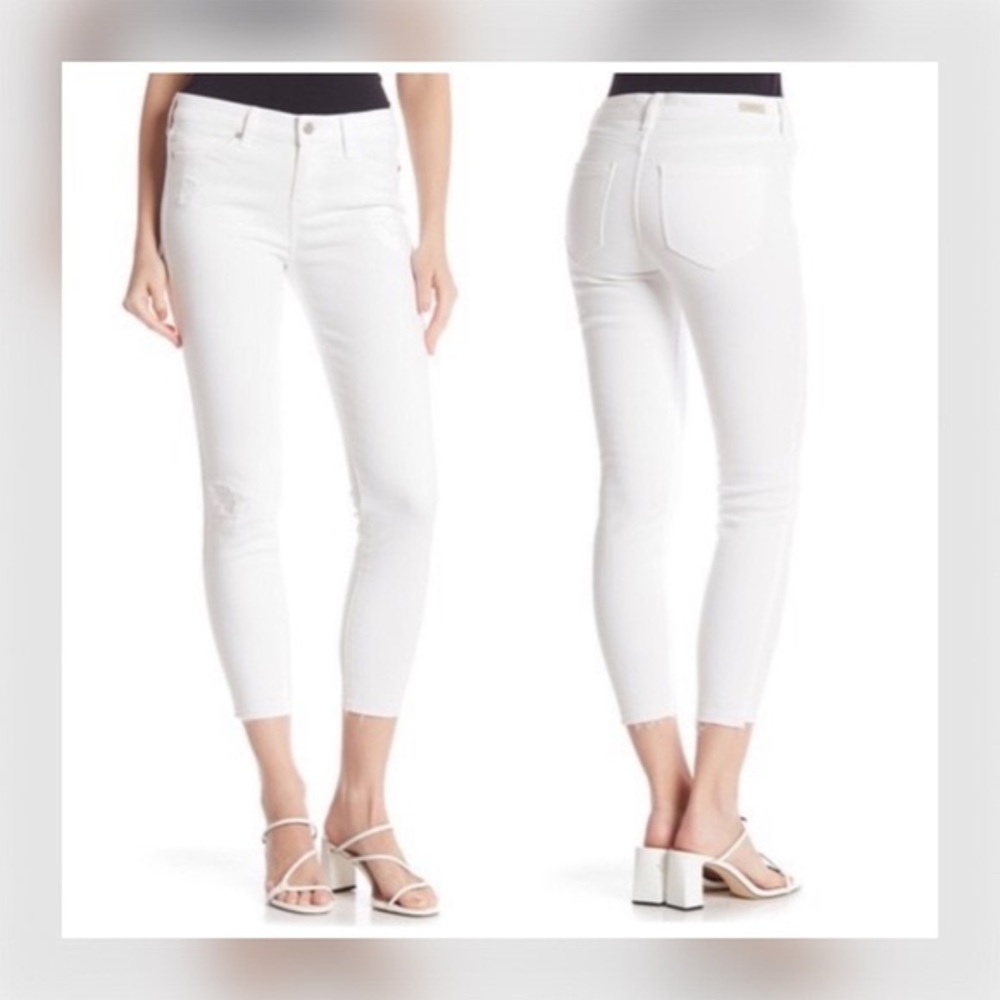 NWT Liverpool Avery Crop in Atrium White Deconstructed size 4/27